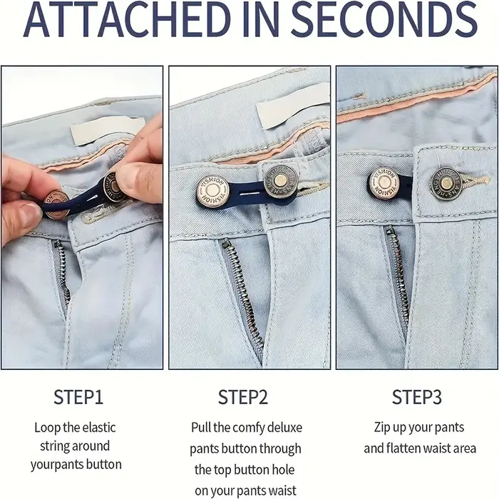 Extensions de boutons pour jeans et pantalons, 6 pièces, extension d'attente universelle pour femmes