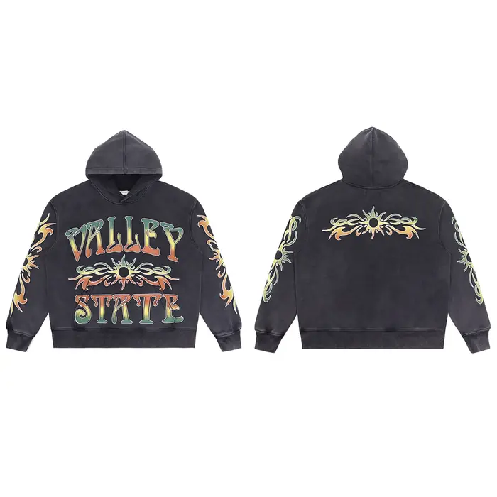 Sweat-shirt à capuche en coton pour hommes et femmes, pull Hip Hop ample avec lettres imprimées Graf