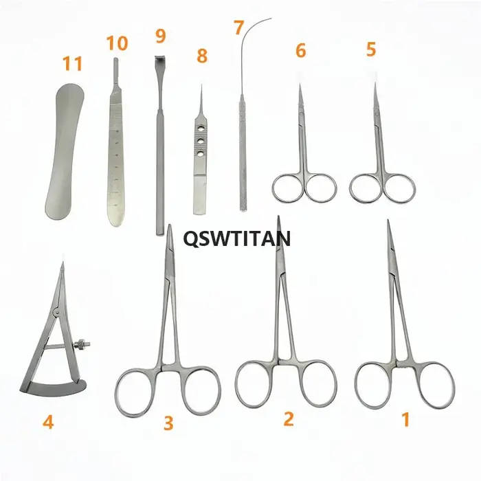 Ensemble de chirurgie à Double paupière en acier inoxydable, ciseaux porte-aiguille, pince hémostati