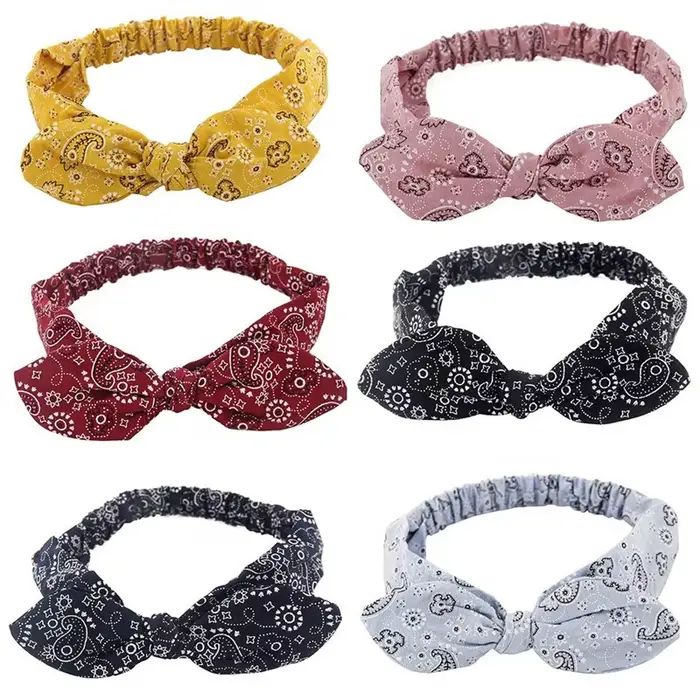 Bandeau Élastique à Nœud Croisé Imprimé Doux et Solide, Vintage pour Femme, Turban, Bandana de Style