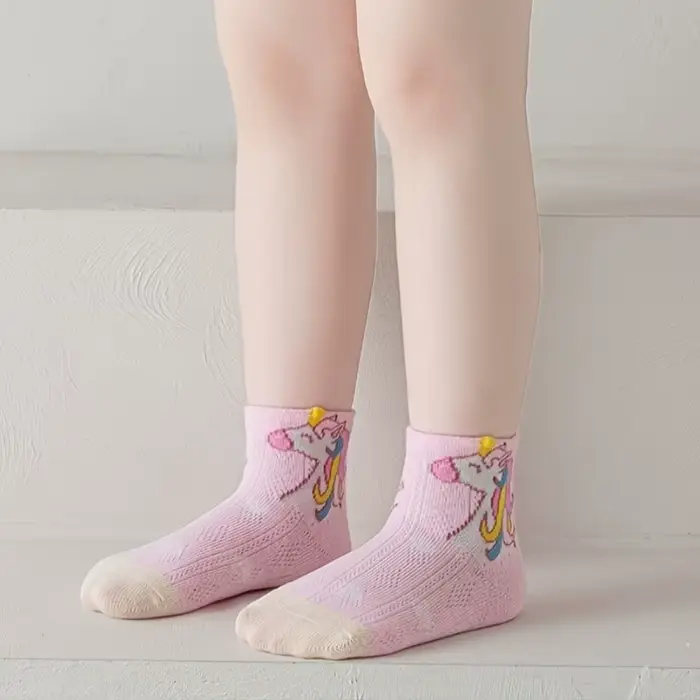 Chaussettes filles licorne antidérapantes - Double maille confortable pour enfants 1-12 ans - Collection bébé