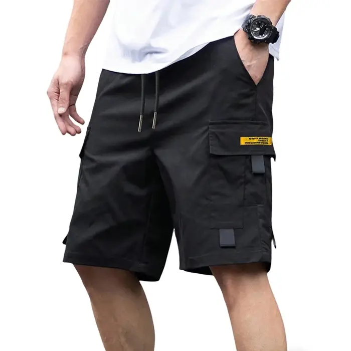 Shorts cargo d'été pour hommes, couleur unie, multi-poches, pantalon tactique militaire, décontracté