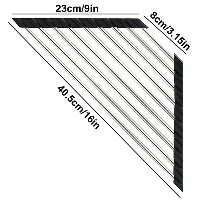 Égouttoir à vaisselle triangulaire enroulable, organisateur d'évier de cuisine, coin sur l'évier, po