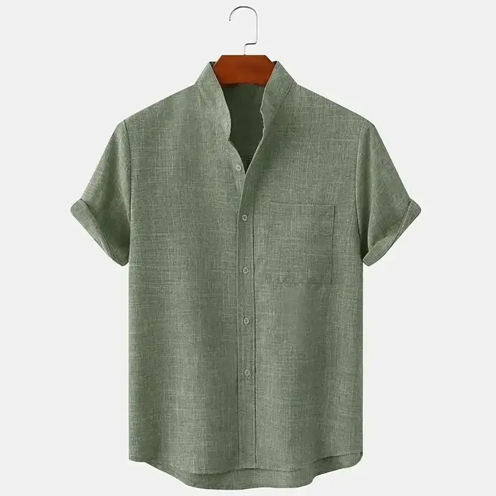FEGKZLI Chemise en lin 100% coton à manches courtes pour hommes Chemises de plage amples surdimensio