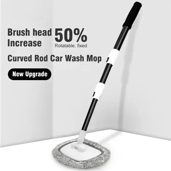 Brosse de nettoyage de voiture courbée à 15 degrés, brosse de lavage de voiture, balai télescopique 