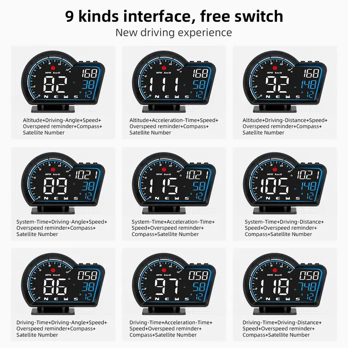 Compteur de vitesse GPS universel à affichage tête haute, toutes les voitures, Klaissée, MPH, rappel