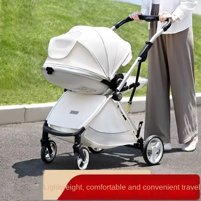 Poussette de luxe pour nouveau-né, chariot bidirectionnel à grande vue, poussette pliable en forme d