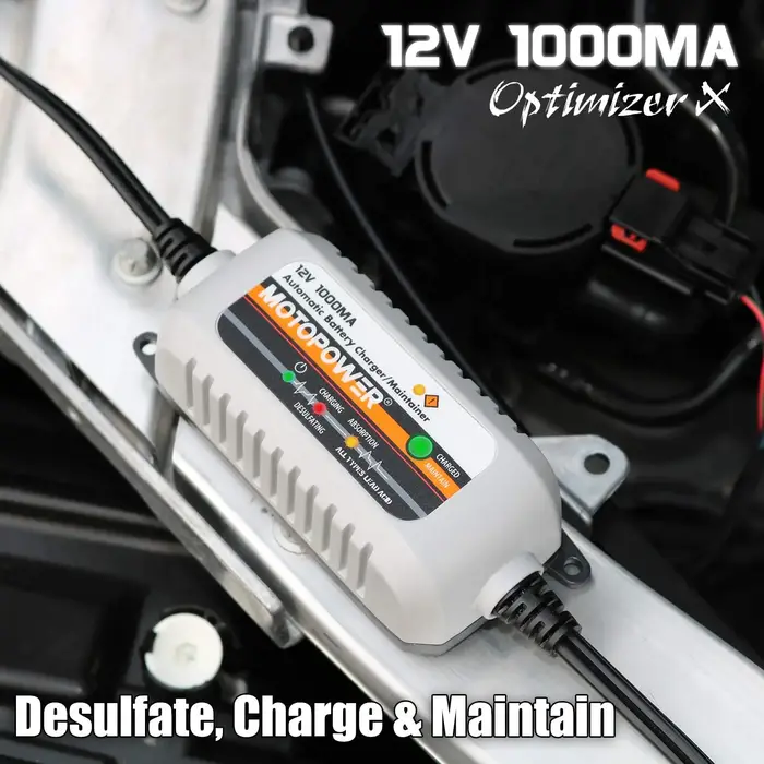 MOTOPOWER MP00205B Chargeur/maintien de batterie entièrement automatique 12 V 1000 mA