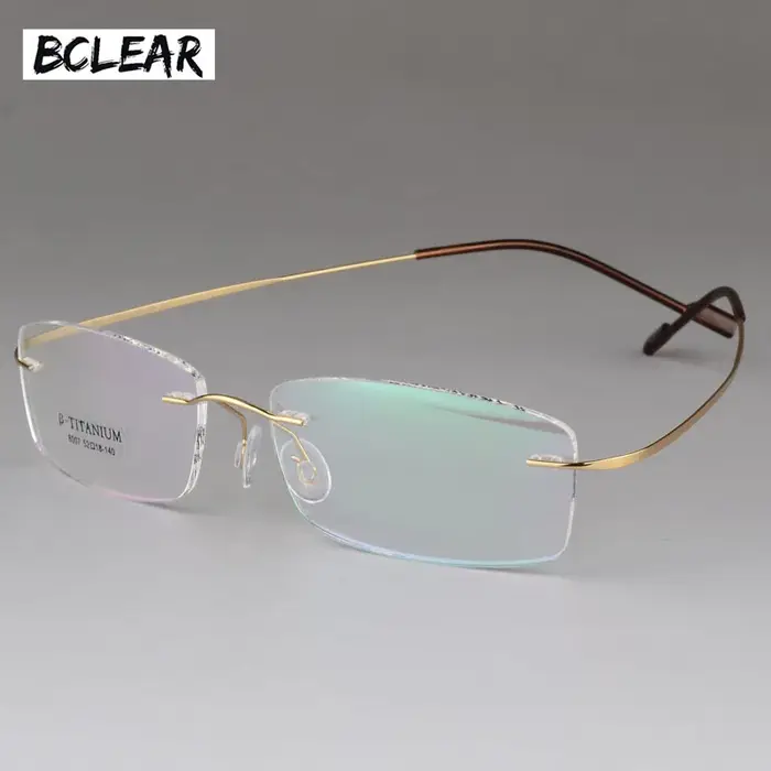 BCLEAR-Lunettes sans monture en titane pur unisexe, monture optique sans monture, lunettes à mémoire