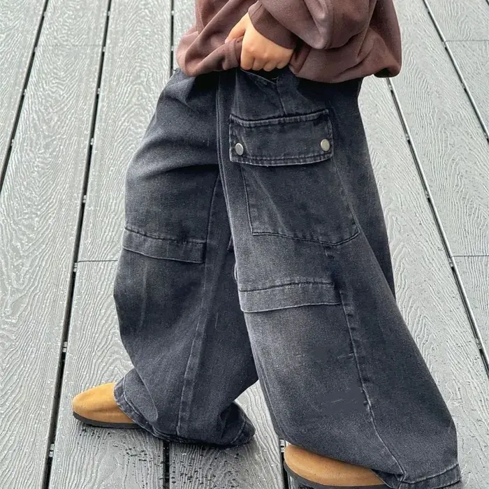 Pantalon rétro UNITIM garçons printemps 2026 - Jean décontracté large denim enfants 2 à 7 ans