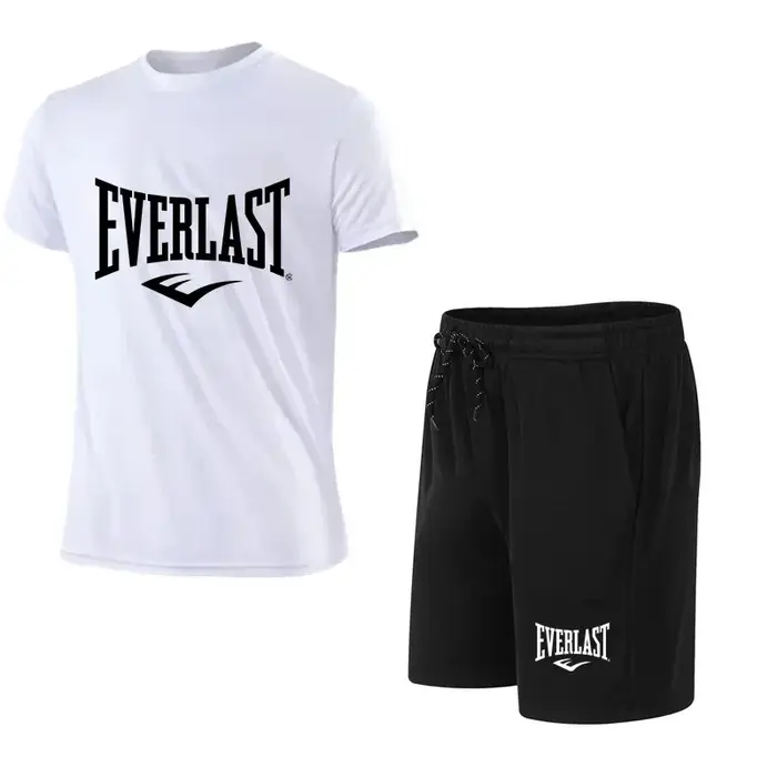 Ensemble 2 pièces T-shirt et short pour homme EVERLAST – Tenue de sport décontractée à manches court