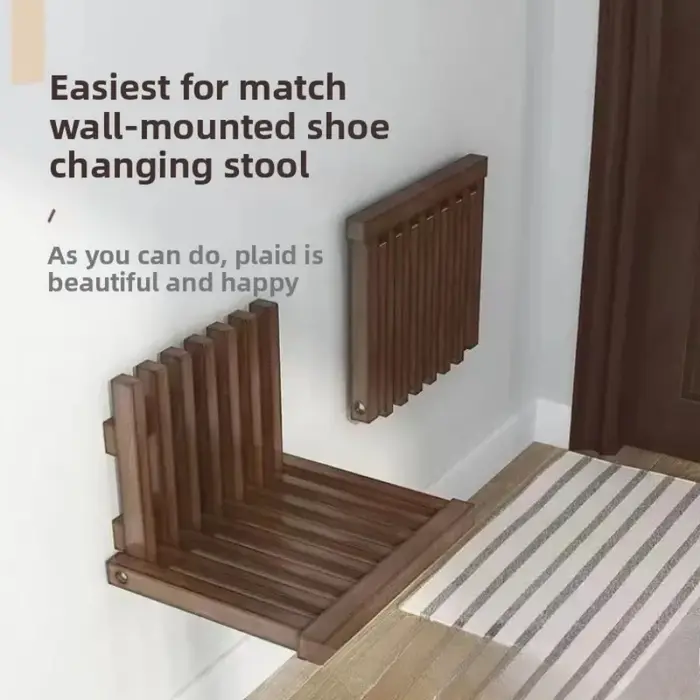 Siège de douche murale pliable en bois pour salle de bain et entrée élégant et économique en espace offrant confort et praticité
