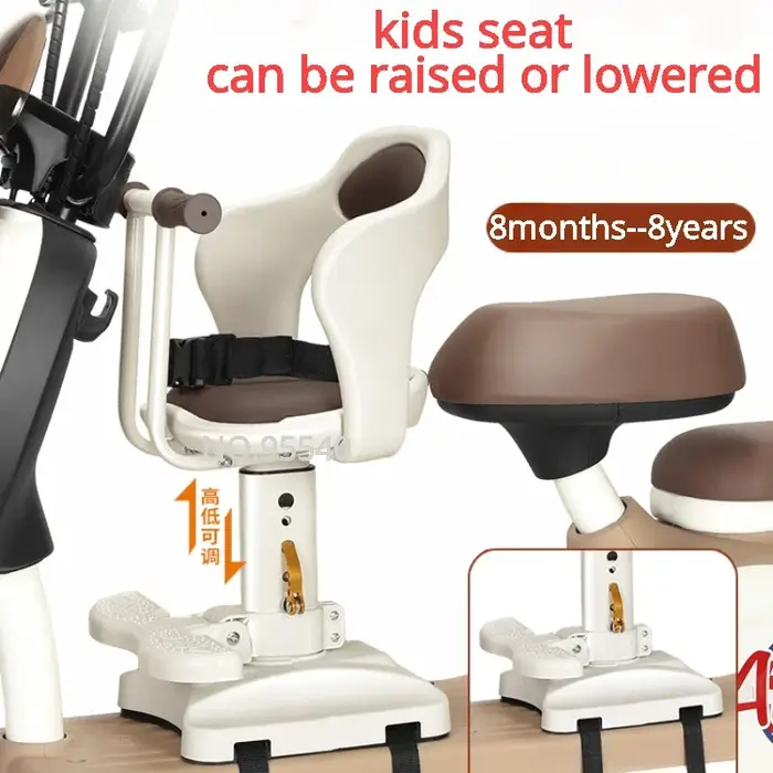 Siège avant enfant scooter électrique Yadi sécurité confort 8 mois 8 ans usage quotidien balades famille cadeau anniversaire naissance