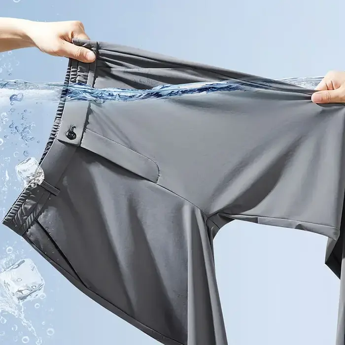 Pantalon décontracté pour hommes, mince, taille élastique, classique, noir, gris, printemps, été