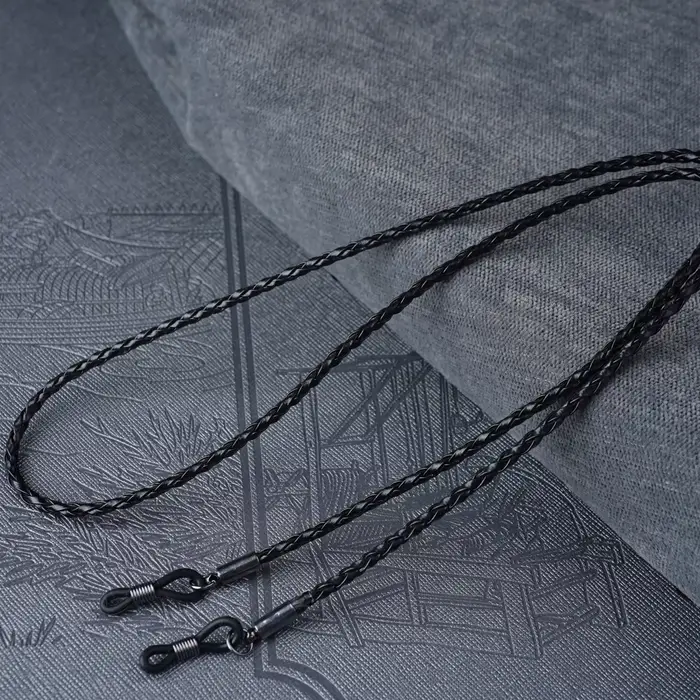 Lunettes en cuir pour hommes et femmes, 1 pièce, chaîne en corde tissée, à lacets, pour Sports de pl