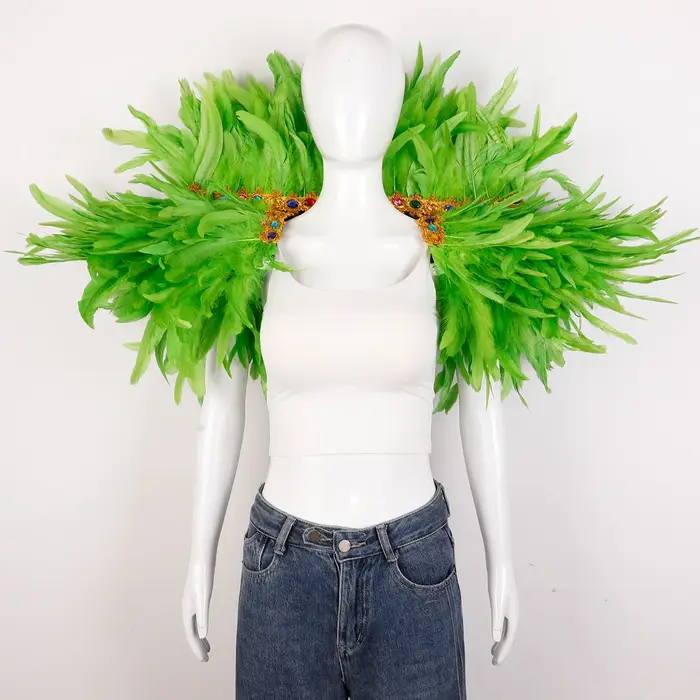 Plume châle Halloween carnaval Costume piste Performance balle gilet écharpe cape fête châle Cosplay
