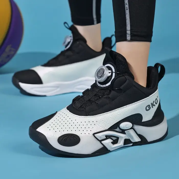 Chaussures de basket-ball d'entraînement pour enfants, baskets de printemps à boucle rotative pour g
