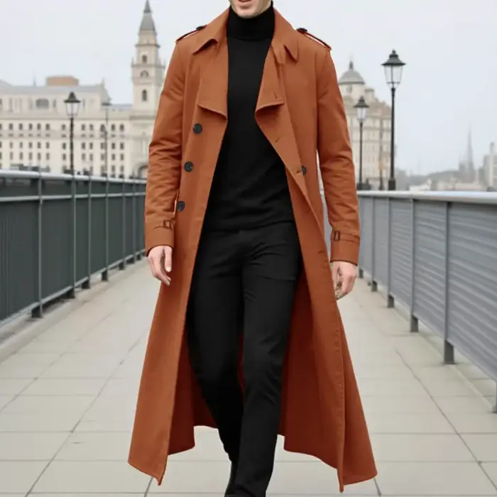 Veste coupe-vent longue polyvalente pour hommes: Trench-Coat léger printemps-automne pour Streetwear