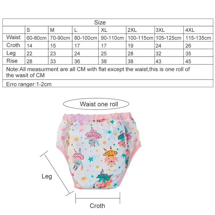 Lapin de ballet dansant rose imperméable à l'eau adulte bébé pantalons d'entraînement DDLG couches r