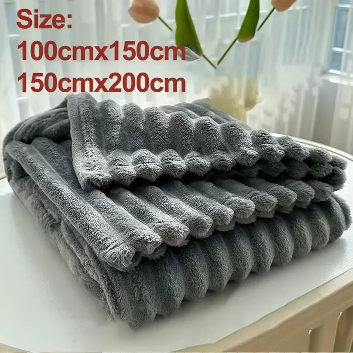 Couverture enfant 150x200cm rayures unies drap lit multifonction canapé sieste toutes saisons douce hypoallergénique