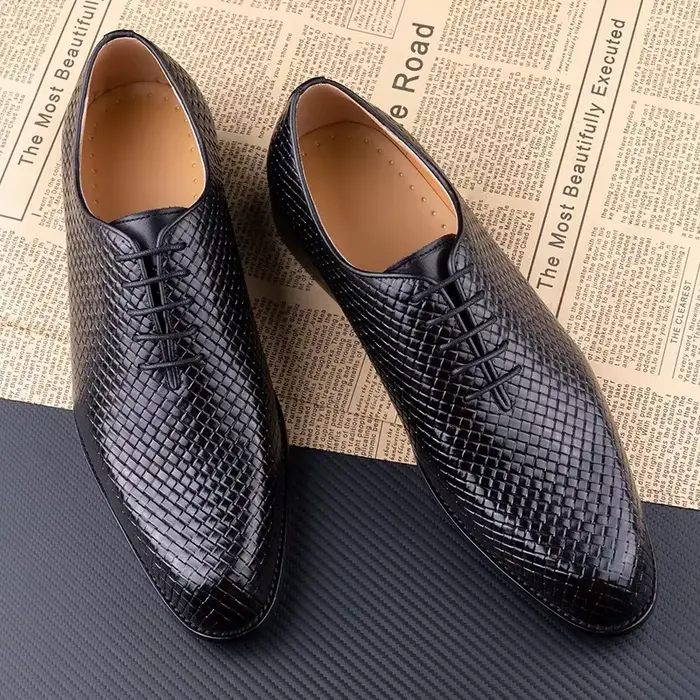 Chaussures Oxford en cuir véritable pour hommes, chaussures de bureau d'affaires décontractées, conf