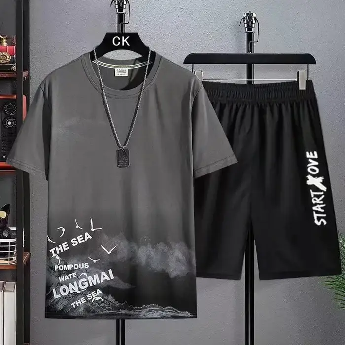 Costumes à la mode pour hommes, ensemble Short et haut d'été, tenue de gymnastique, t-shirt à manche