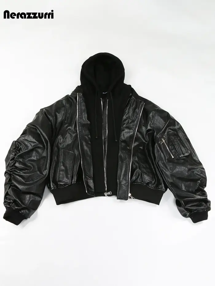 Nerazzurri Blouson en Cuir Chaud et Épais pour Homme, Vêtement Européen Cool, Beau, Respiré, Marron,