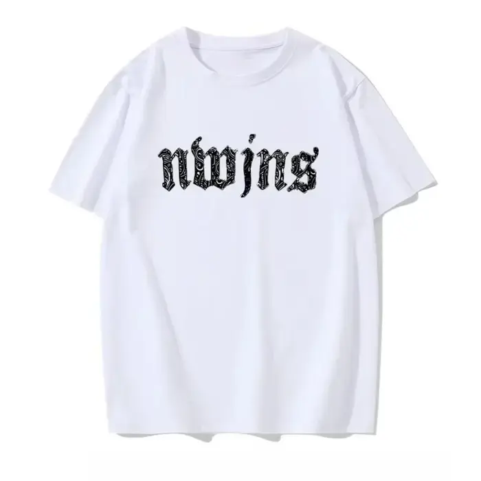 Nouveau jean lettre imprimé à manches courtes dames T-shirt nouveau décontracté motif ample T-shirt 