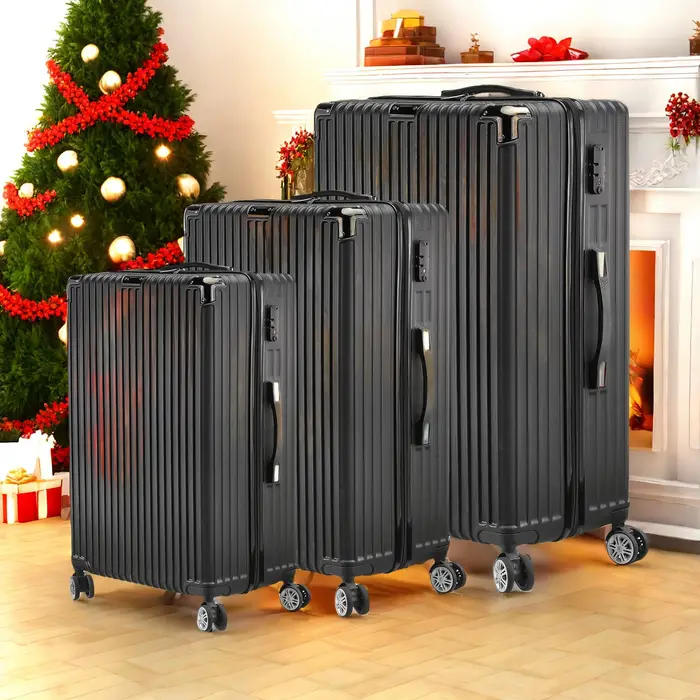 Ensemble de 3 valises rigides à roulettes, valise cabine à roulettes, ensemble de valises de voyage,
