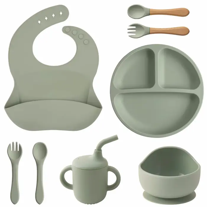 Vaisselle pliante pour bébés avec aspiration, ensemble de plats pour bébé, assiettes alimentaires so