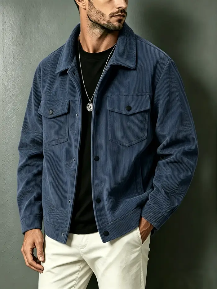 Blouson Trucker en Velours Côtelé Premium pour Homme