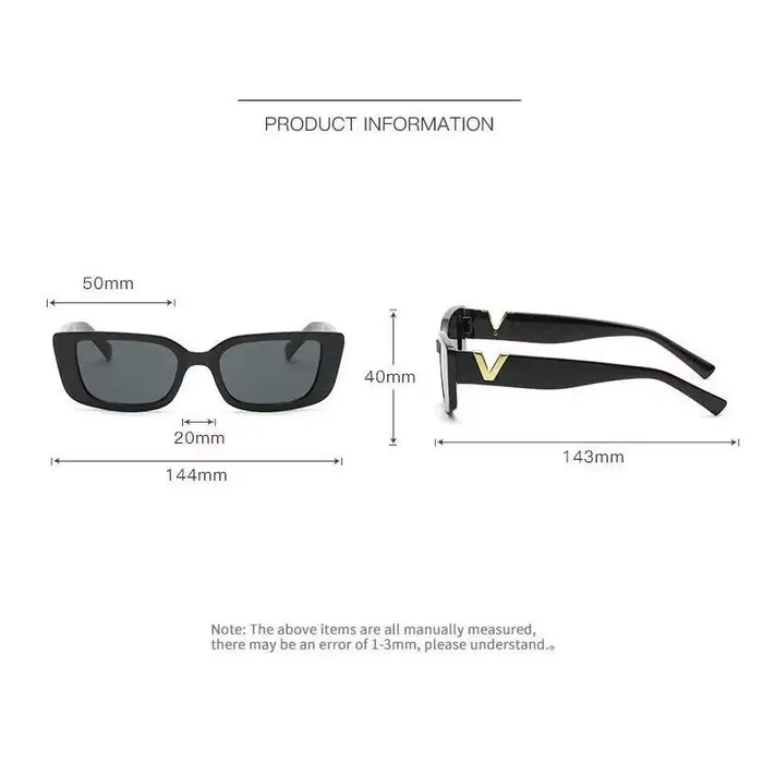 Lunettes de soleil rectangulaires rétro, lunettes de soleil à petite monture, marque WOarmacBrand De