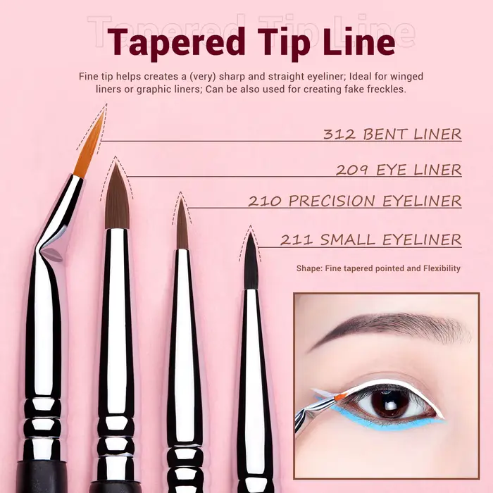 Jessup ensemble de pinceaux Eyeliner, 11 pièces pinceau Eyeliner professionnel, ensemble de pinceaux