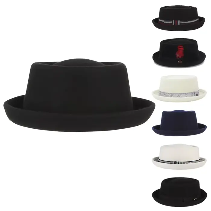 Chapeau Fedora 100% laine pour tarte de porc, pour femmes et hommes, automne et hiver, chapeau de po