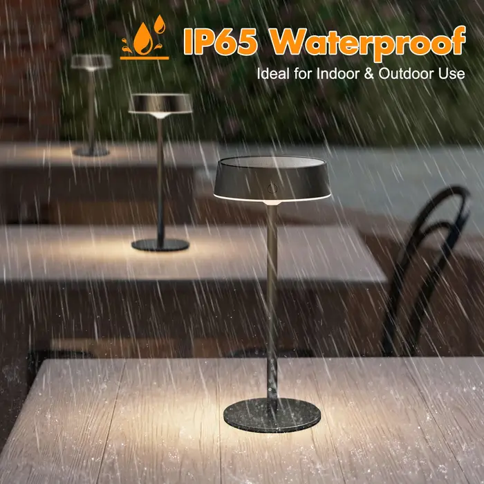 Lampes de Table solaires d'intérieur et d'extérieur, étanches, sans fil, rechargeables, à intensité 