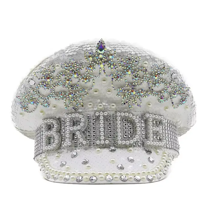 Chapeau militaire de luxe pour femmes, chapeau de luxe à paillettes brûlantes, capitaine sergent, st
