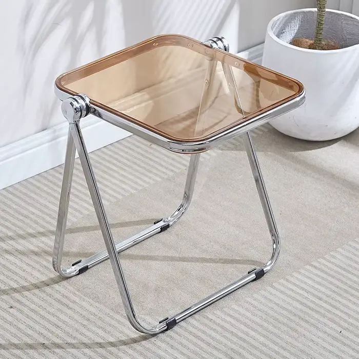 Table d'appoint pliante-table basse transparente à la mode pour salon canapé coin et balcon Table ba