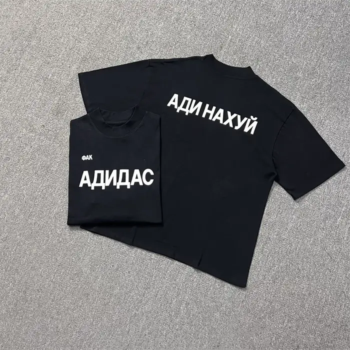 KANYE VULTURES Album co-marqué vautour Badge imprimé col rond tendance rue hommes et femmes coton à 
