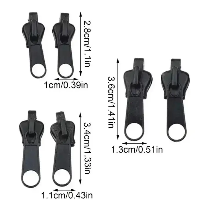 Kit de réparation de fermeture éclair universelle, 3 tailles, remplacement de curseur de fermeture é