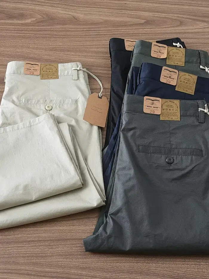 Pantalon décontracté rétro américain pour homme, 2024 coton, mince, micro élasticité, simple, affair