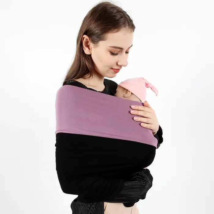 Écharpe de transport pour bébé, ceinture de transport extensible, réglable, double couleur épissée, 