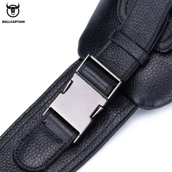BULLCAPTAIN sac de poitrine en cuir pour hommes sac de rangement de voyage multifonction sac de mess