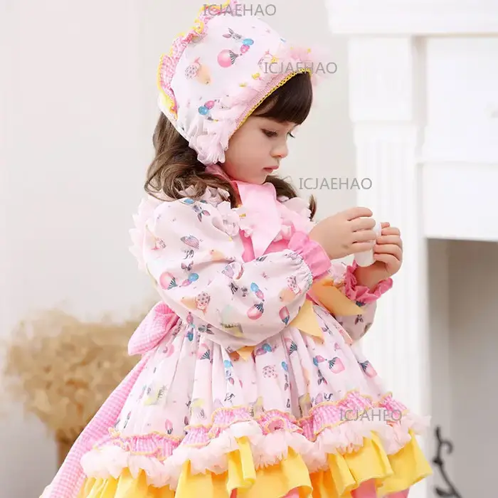Nouvelle robe Lolita pour filles, robe tutu pour bébé, tenue de cérémonie pour enfants, tenue de fêt