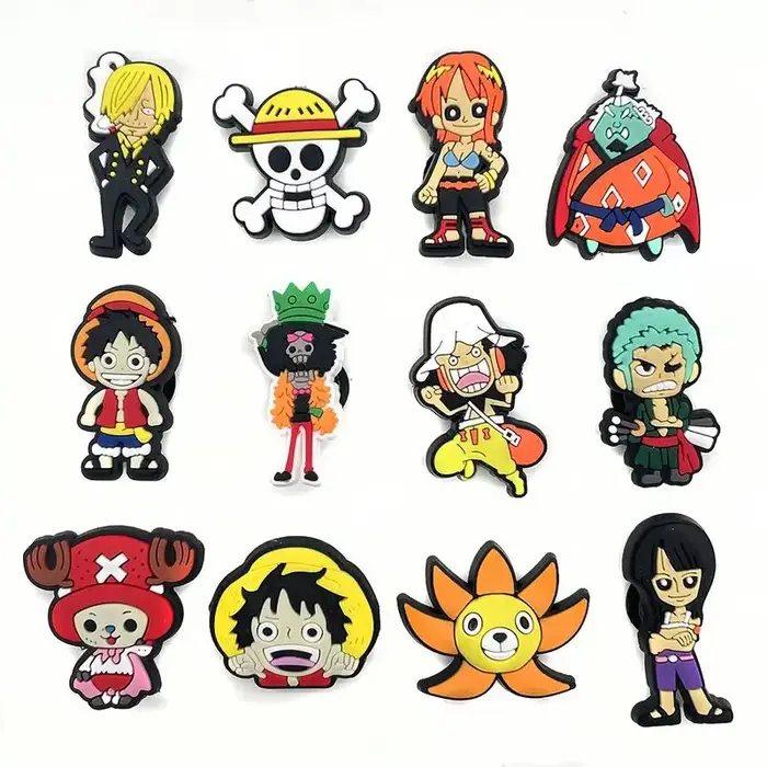 Ensemble de 12/24/36 pièces, série une pièce, figurines Luffy Zoro Sanji, chaussures à trous de dess