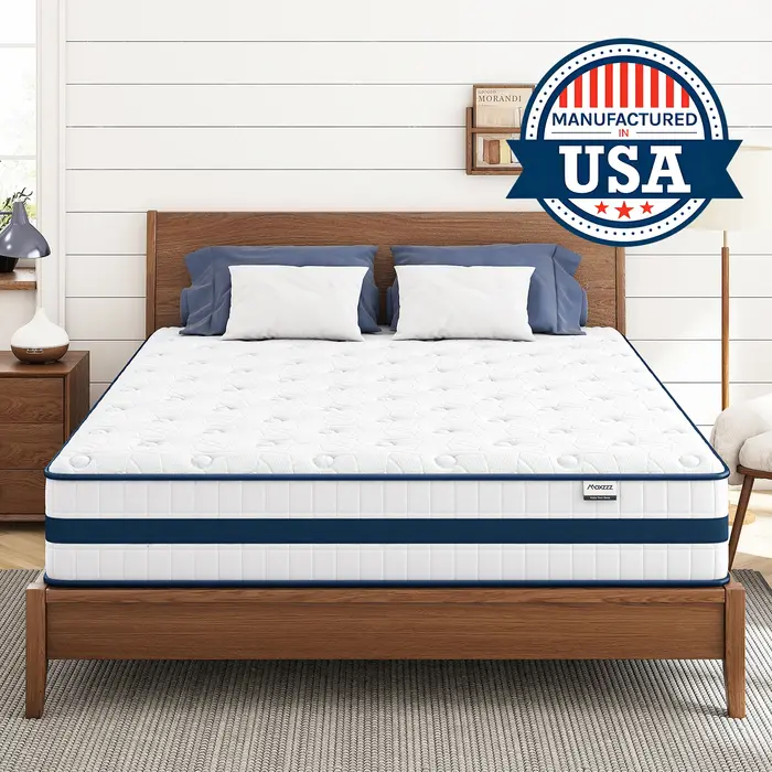 Maxzzz-matelas 10-12, lit double/king/queen size, avec mousse à mémoire de forme en gel, Végétde poc