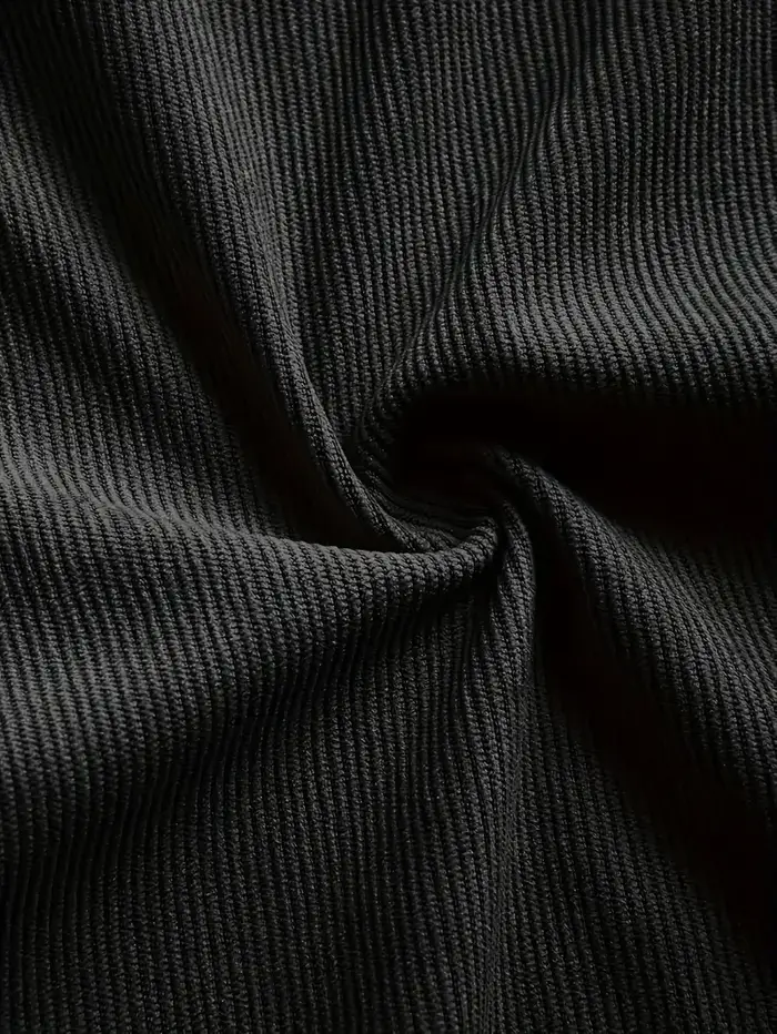 Chemise à manches longues en velours côtelé pour homme, col rabattu, poche poitrine, style décontrac