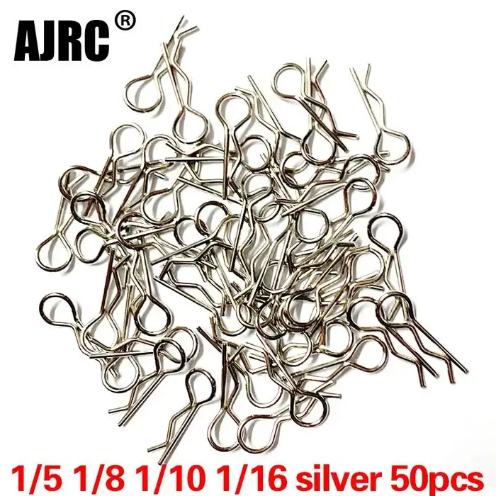 Pièces de voiture Rc 1/5 1/6 1/7 1/8 1/8 1/12 1/16, 50 pièces, Clips de carrosserie, broches, loquet