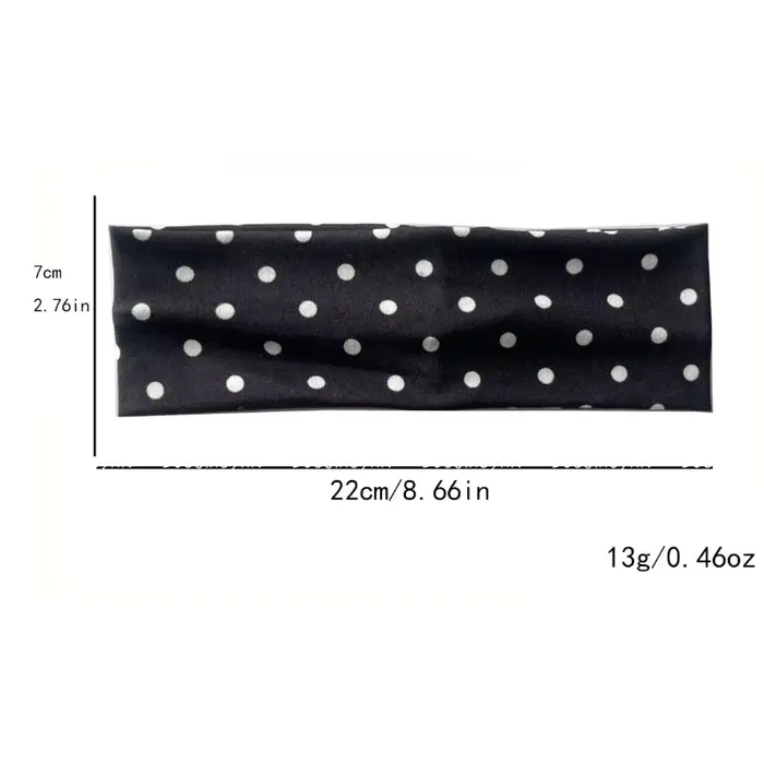 Bandeau en tissu à pois pour femme, élégant tempérament, attaches pour cheveux à large bord, bandeau