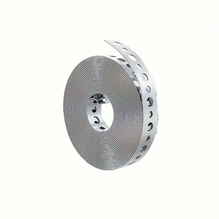 1 rouleau de ruban en acier galvanisé, ruban métallique pré-perforé multi-creux pour le support de t