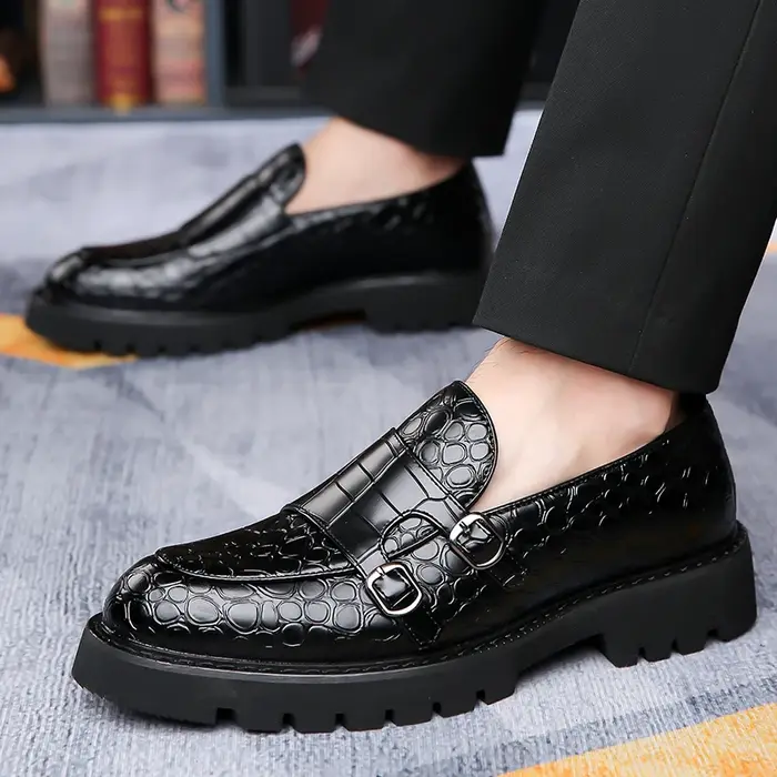 Mocassins de ville élégants et polyvalents pour hommes, style Derby anglais confortable, en cuir dur